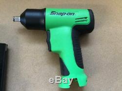 New Green Snap On Tools 3/8 Cordless Impact Wrench with Charger and 2 Batteries