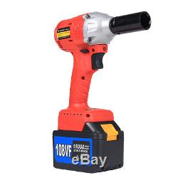 108V Cordless Lithium-Ion Electric Impact Wrench Brushless 3 Speed Torque 320 Nm