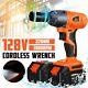 128V 1/2 Cordless Electric Impact Wrench Torque Drill with 2x 12800mAh Battery