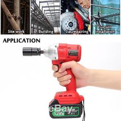 128V Brushless Electric Cordless Impact Wrench High Torque Drill With Battery
