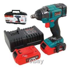 18v 1/2 Lithium Li-ion Brushless Cordless Impact Wrench & 2 Batteries In Case