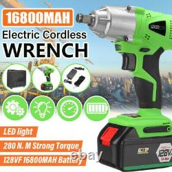 1/2'' 16800mAh Electric Brushless Cordless Impact Wrench Drill High Torque Tool