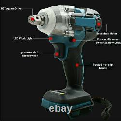 1/2 520Nm 18V Torque Brushless Cordless Electric Impact Wrench Driver + Battery