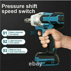 1/2 520Nm 18V Torque Brushless Cordless Electric Impact Wrench Driver + Battery