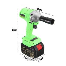 1/2 Brushless Impact Wrench Electric Torque 520 Nm 98V Cordless Motor+2 Battery