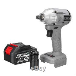 1/2 Cordless Brushless Impact Wrench+10000mAh 2 Lithium-Ion Battery High Torque