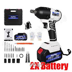 1/2'' Electric Cordless Impact Wrench 6.0Ah Li-Ion Battery Powerful Tool W /LED
