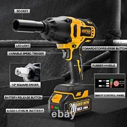 1/2 Inch Impact Wrench Cordless Max Torque 480 Ftlbs Battery Impact Wrench 2