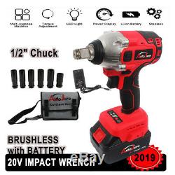 1/2 in Impact Wrench Cordless Battery 18V 20V Craftsman High Torque Detent Pin