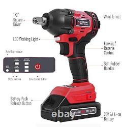 20V Cordless Impact Wrench 1/2 inch, Powerful Brushless Motor, Max Torque 260