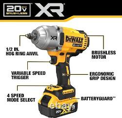 20V MAX Cordless Impact Wrench Kit, 20V MAX, 1/2 Hog Ring With 4-Mode Speed