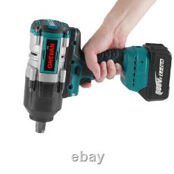 2100N. M Cordless Electric Impact Wrench 3/4'' High Power Driver + 2 Batteries