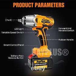 21V Cordless Impact Wrench 1/2 800Nm High Torque Brushless Drill with Battery US