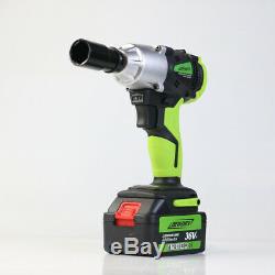 21V Cordless Impact Wrench Kit 1/2'' High Torque Compact Electric Driver Tool