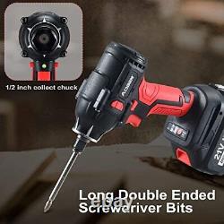 21V Cordless Impact Wrench Powerful Brushless Motor with 1/2 Square Driver M