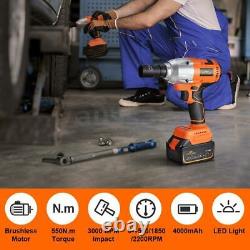 21V Cordless Li-Ion 1/2 in. Electric Impact Wrench Brushless 3 Speeds 550N. M