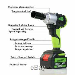 21V Lithium-Ion Cordless Impact Wrench Compact 4x Sockets Set 1/2 Square Drive