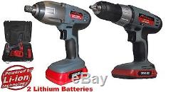 24 volt Cordless Impact Wrench & Drill 2 x LI-ION Batteries & 2 x Chargers