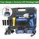36VF Electric Cordless Impact Wrench Torque Drill Tool with 2 Li-Ion Battery US