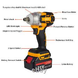 4-IN-1 21V Electric Cordless Impact Wrench Max 800Nm 1/2'' Drive Drill + Battery
