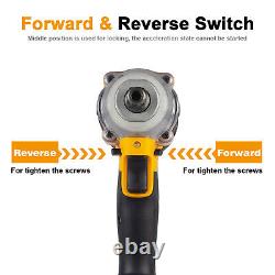 4-IN-1 21V Electric Cordless Impact Wrench Max 800Nm 1/2'' Drive Drill + Battery