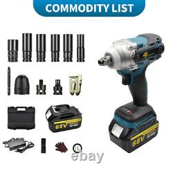 520Nm 1/2 68V Cordless Electric Impact Wrench Drill Drive Tool + Li-ion Battery