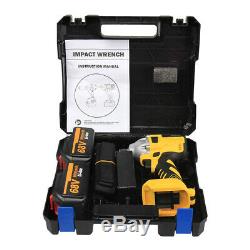 68V 9000mAh Brushless Cordless Impact Wrench Drilling + 2 Li-Ion Battery Charger