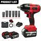 800Nm Cordless Impact Wrench 1/2Brushless Electric Wrench Driver loosen Car nut