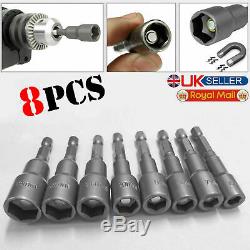 8Pcs Socket Bit Adapter Set Hex Impact Drill Bits Driver Bar Wrench Extension UK