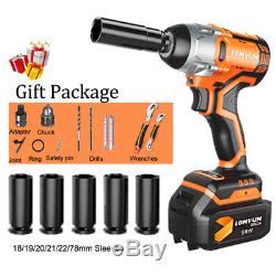 98TV Electric Cordless Impact Wrench Lithium-Ion Tire Repair Power Torque Driver