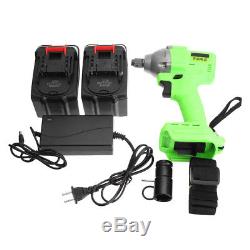 98V 9000mAh Torque 520Nm Cordless Electric Impact Wrench Brushless + 2 Battery
