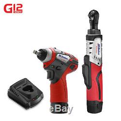 ACDelco 2 Tool Kit1/4 Cordless Ratchet Wrench + 3/8 in Impact Wrench ARW12102-K3
