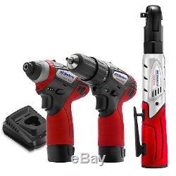 ACDelco G12 3-Tool Cordless Combo 3/8 Ratchet Wrench+Drill+Impact Driver, K10