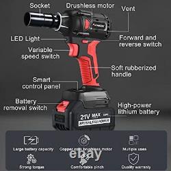 AOBEN 21V Cordless Impact Wrench Powerful Brushless Motor with 1/2 Square Dr