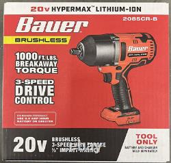 Bauer 20V Brushless Cordless 1/2 in High-Torque Impact Wrench with Friction Ring