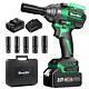 Brushless Cordless Impact Wrench 1/2 Battery Impact Gun with 5.0Ah Battery for Car