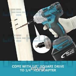 Brushless Cordless Impact Wrench With Battery Charger 1/2 18V Replace Makita US