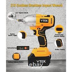 Brushless Impact Wrench 1/2 Inch Chuck, m Cordless Impact Wrench 515 ft-lbs