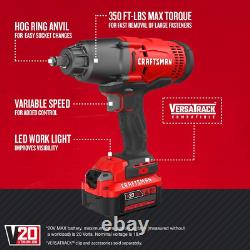 CRAFTSMAN V20 RP Impact Wrench, Cordless, Brushless, 1/2 Inch, 4Ah Battery and C