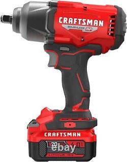 CRAFTSMAN V20 RP Impact Wrench, Cordless, Brushless, High Torque, 1/2 Inch, 4Ah