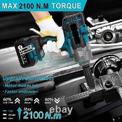 Cordless 3/4 Drive Impact Wrench Square Drive 1549ft-lb Nut-busting Torque 21V