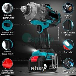 Cordless 3/4 Drive Impact Wrench Square Drive 1549ft-lb Nut-busting Torque 21V