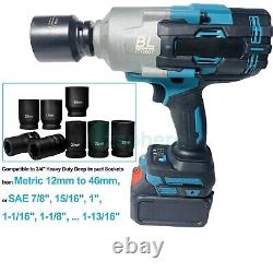 Cordless 3/4 Drive Impact Wrench Square Drive 1549ft-lb Nut-busting Torque 21V