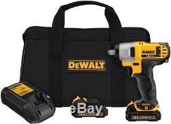 Cordless 3/8 in. Impact Wrench Tool Kit Battery Charger DEWALT MAX Lithium-Ion