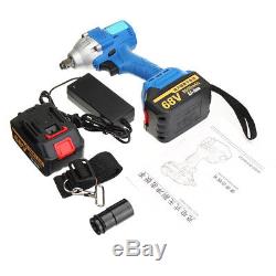 Cordless 68V Brushless Impact Wrench Rechargeable Nut Gun 2 Lithium-Ion Battery