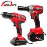 Cordless Drill 20Vmax / Impact Wrench Brushless 1/2'' Battery+charger Rattle Gun