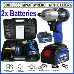 Cordless Electric Impact Wrench Rattle Nut Gun 420Nm Li-ion Battery 1/2'/Battery