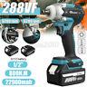 Cordless Impact Wrench 1/2'' Brushless Driver Ratchet Nut Gun With Li-ion Battery