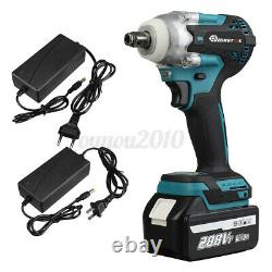 Cordless Impact Wrench 1/2'' Brushless Driver Ratchet Nut Gun With Li-ion Battery