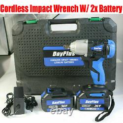 Cordless Impact Wrench 1/2 Electric Driver Ratchet Rattle Nut Gun / 1-2 Battery